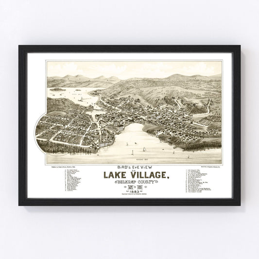 Vintage map of Lake Village, New Hampshire, 1883