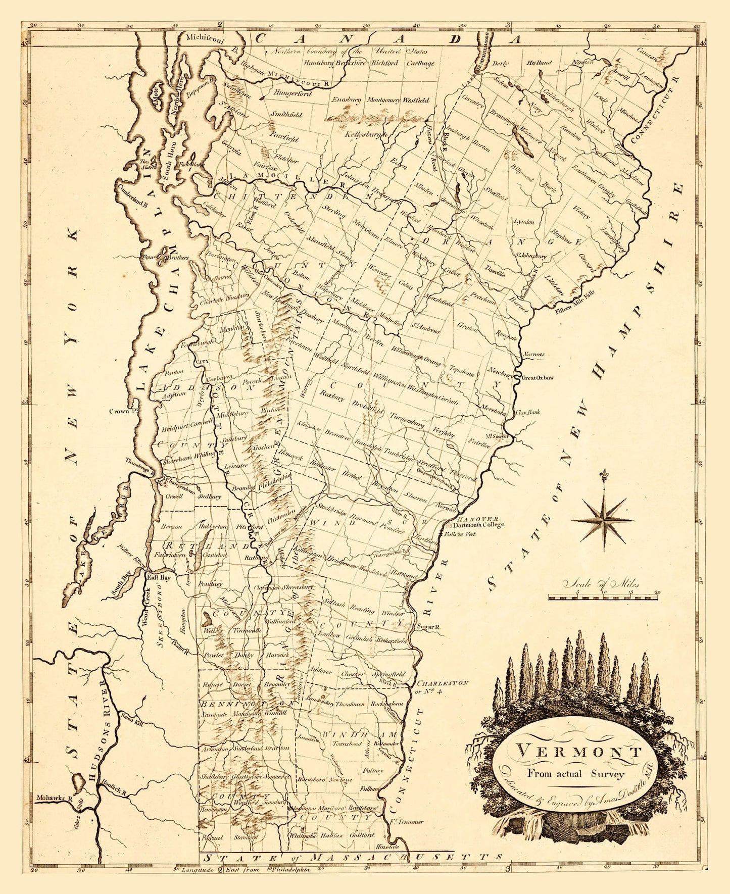 Vintage Map of Vermont, 1795 (No. 1)