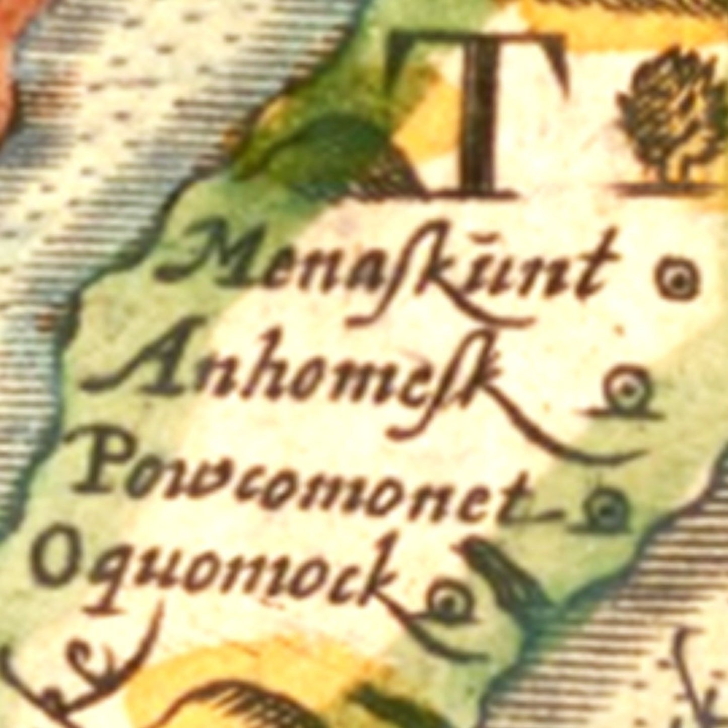 Vintage Map of Virginia, 1637