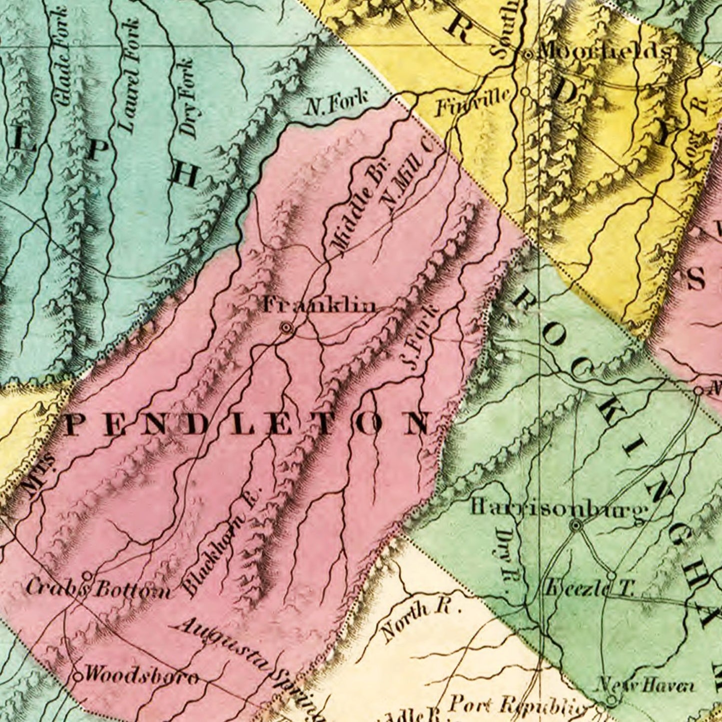 Vintage Map of Virginia, 1832