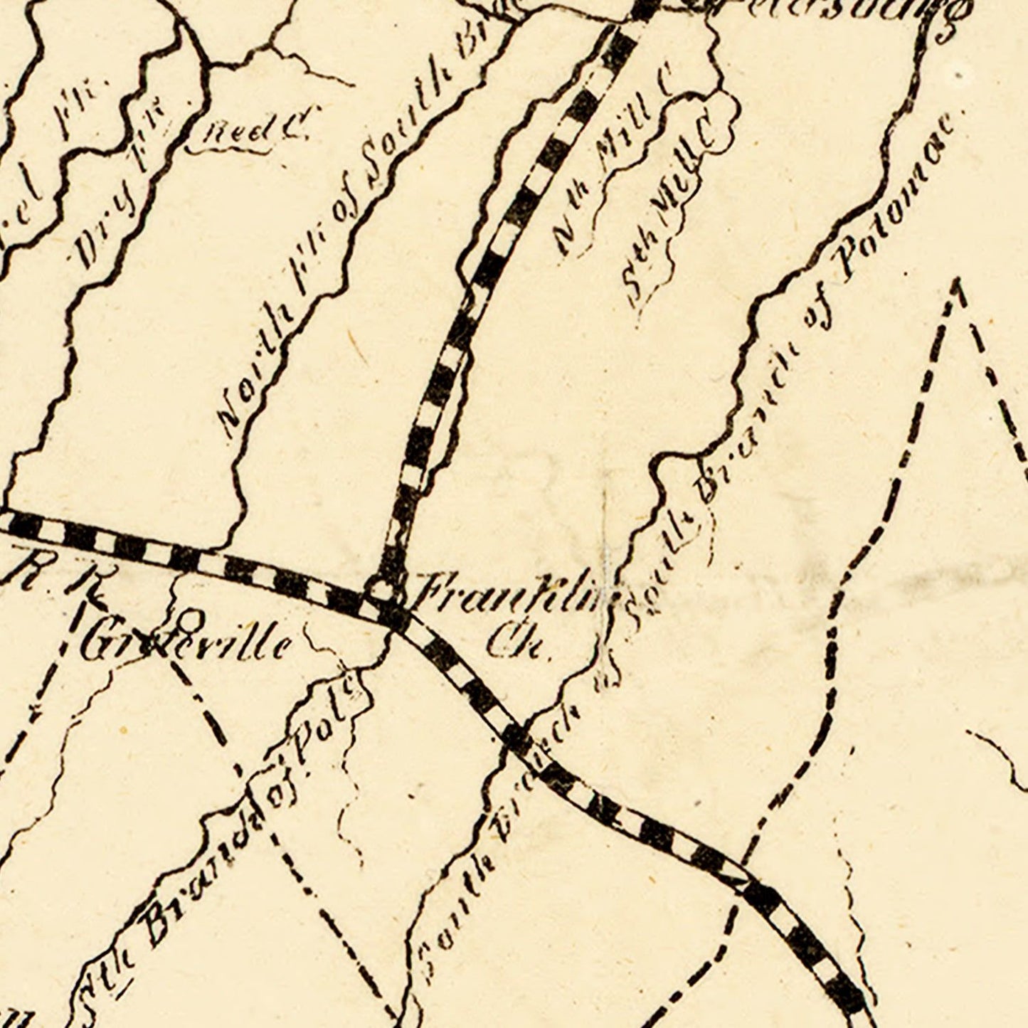 Vintage Map of Virginia, 1875