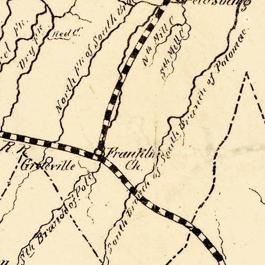 Vintage Map of Virginia, 1875