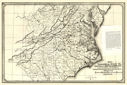 Vintage Map of Virginia, 1876