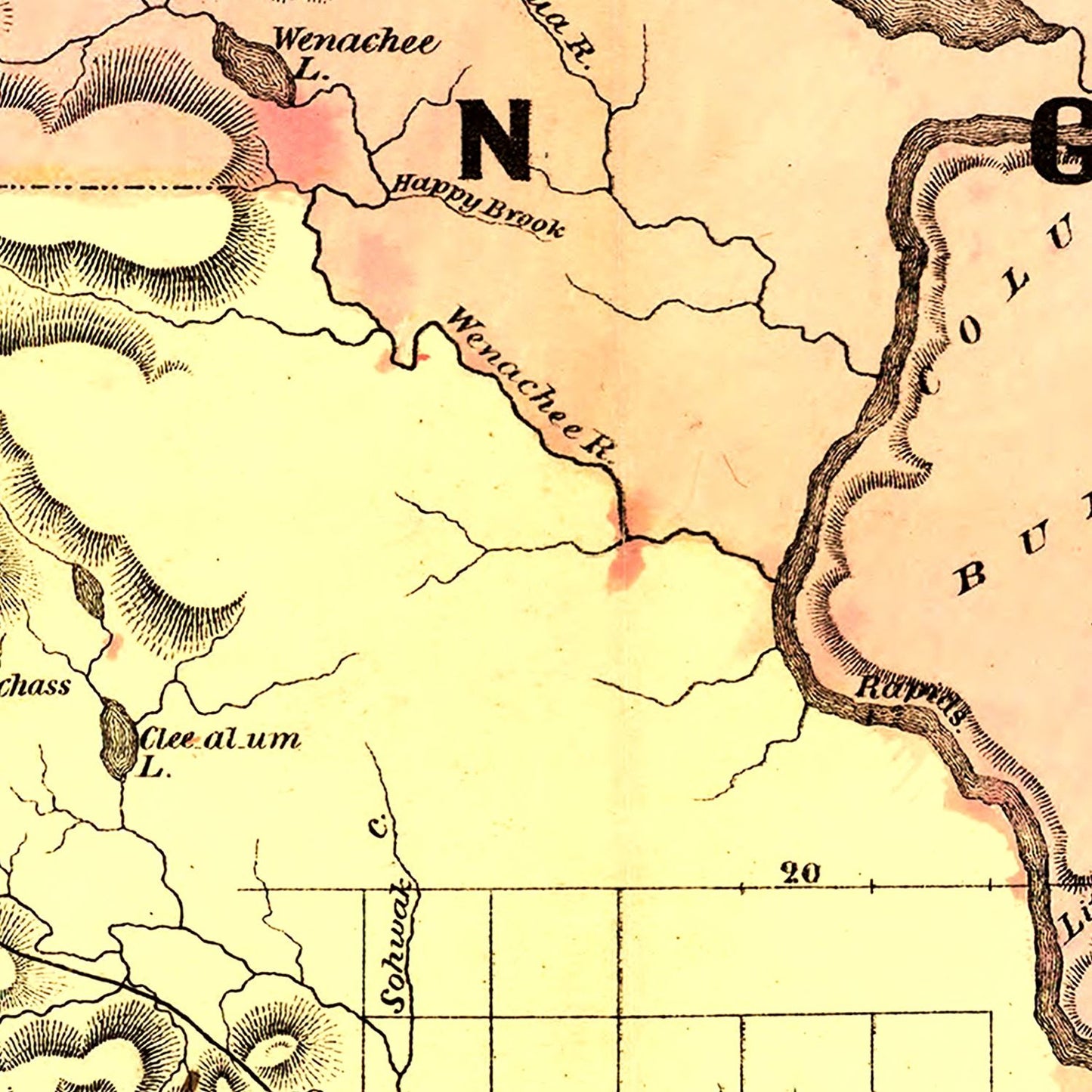 Vintage Map of Washington Territory, 1878