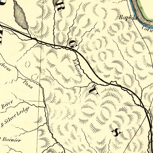 Vintage Map of Washington Territory, 1866