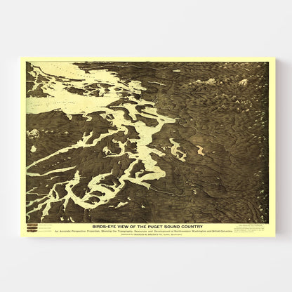 Vintage Map of Washington State, 1891