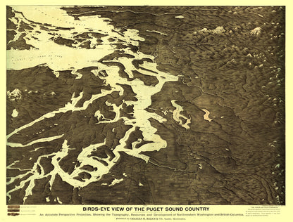 Vintage Map of Washington State, 1891