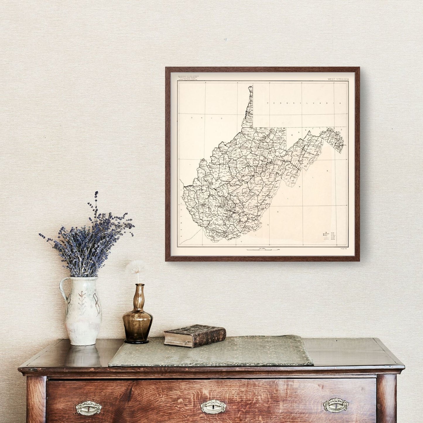 Vintage Map of West Virginia 1916