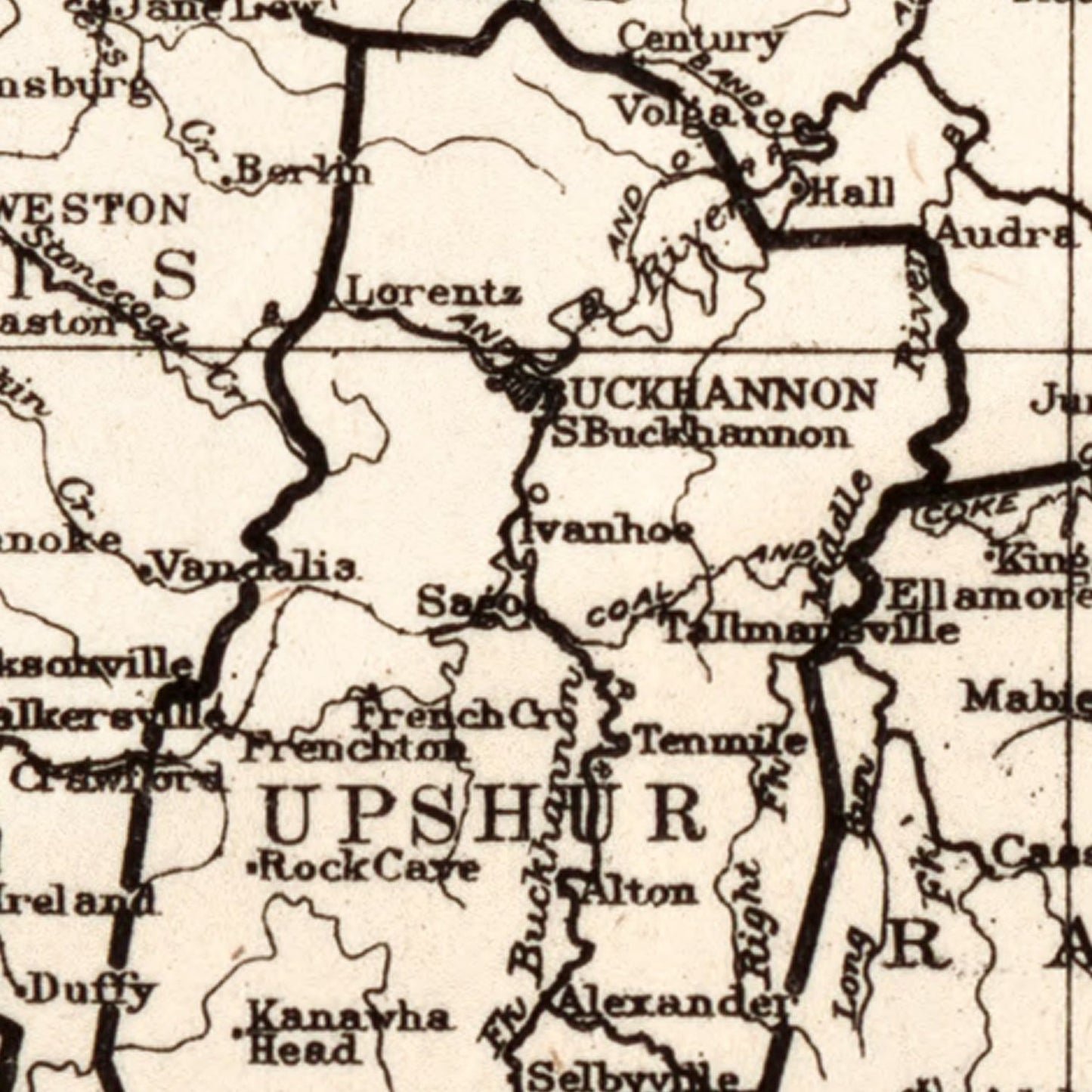Vintage Map of West Virginia 1916