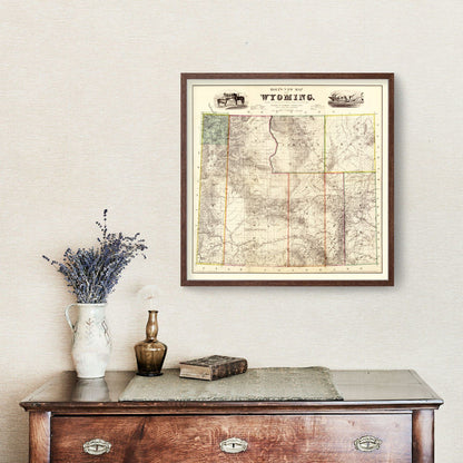 Vintage Map of Wyoming, 1883