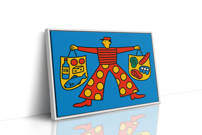 French Grocery Run Whimsical Kitchen Wall Art