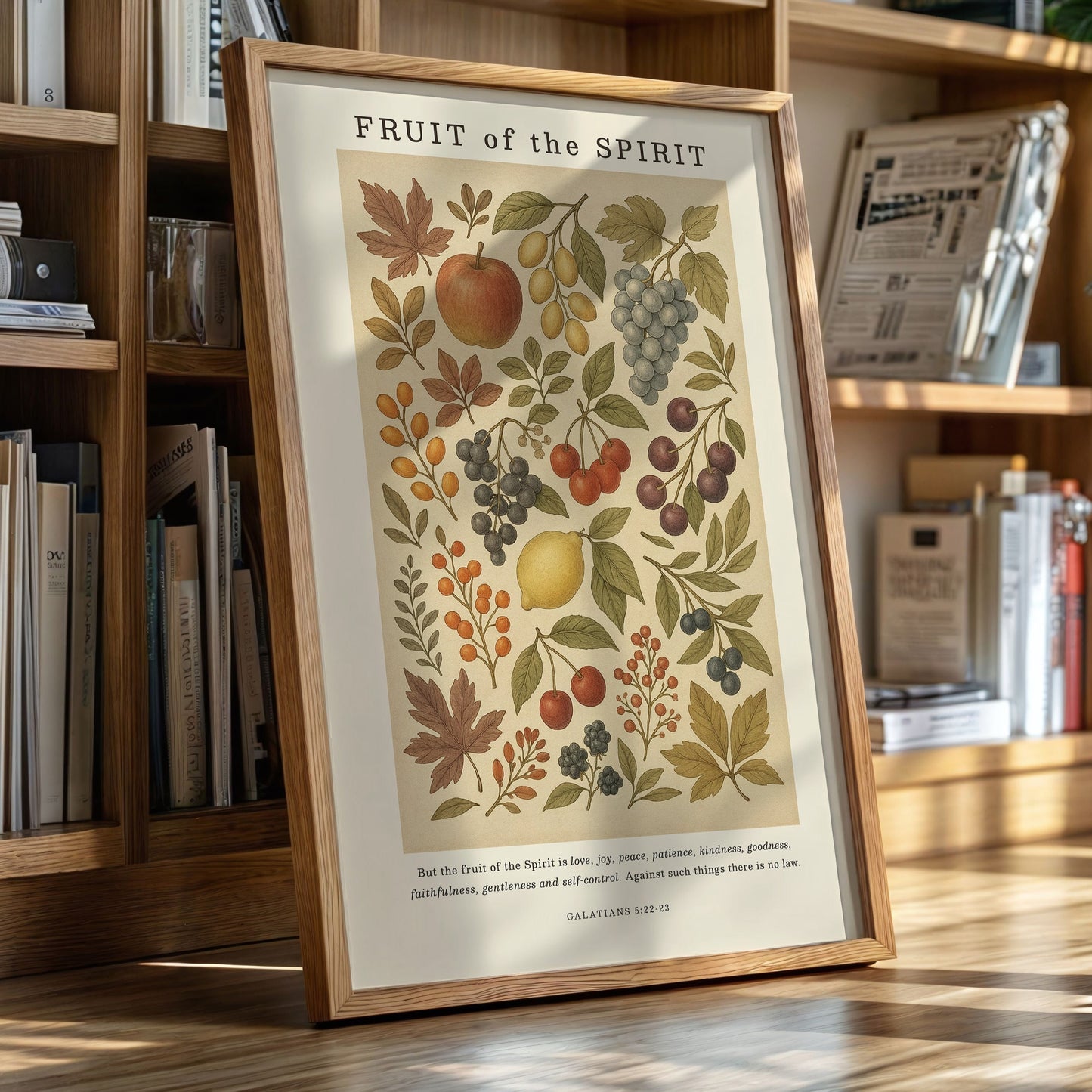 Fruit of the Spirit Galatians botanical faith wall art print