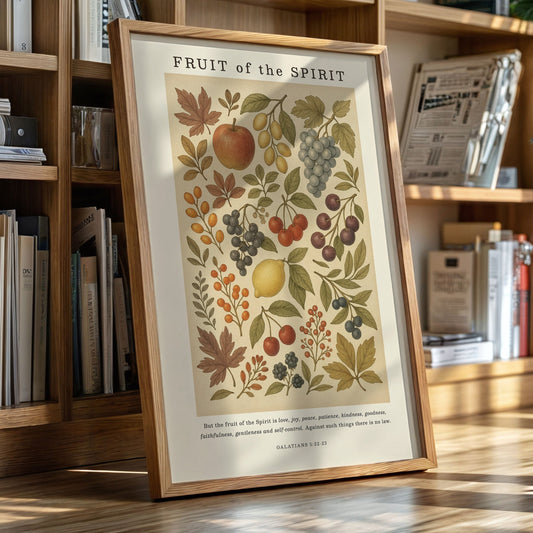 Fruit of the Spirit Galatians botanical faith wall art print