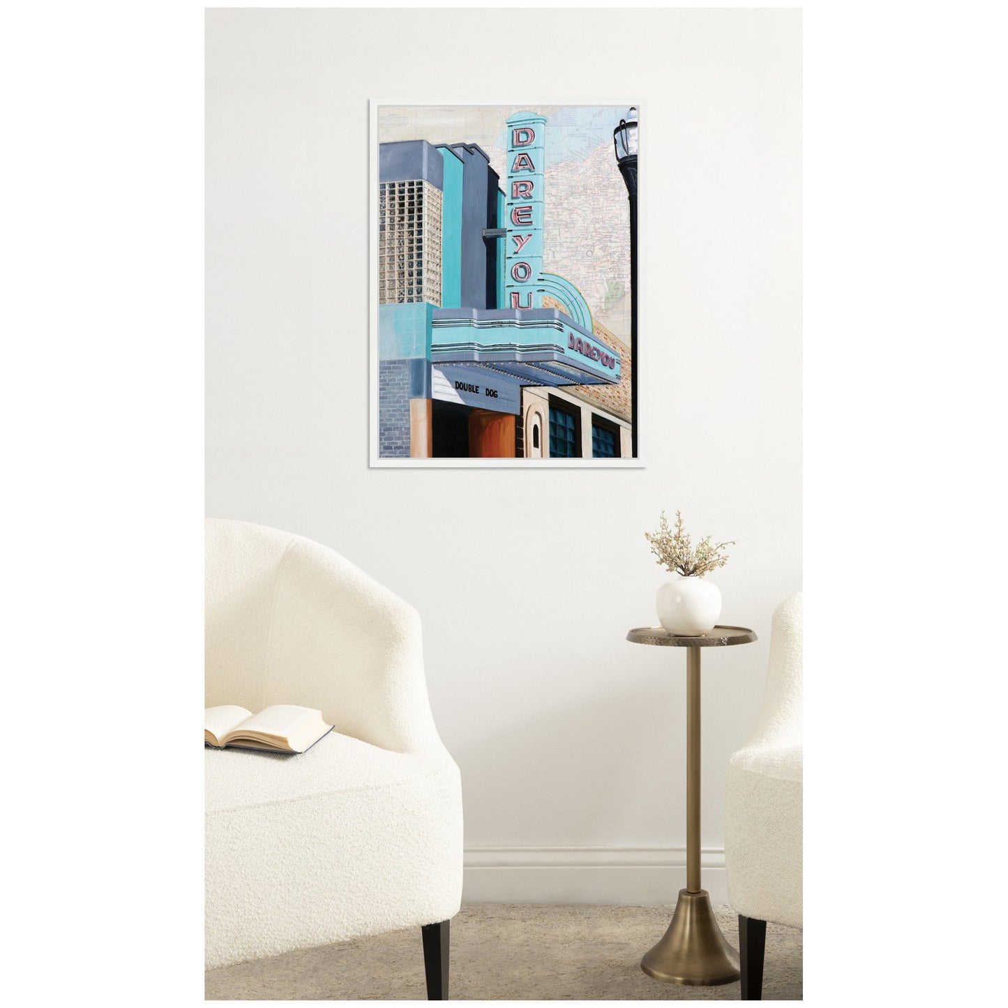 Two Dogs Framed Canvas Wall Art