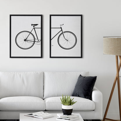 Bicycle Framed Canvas Wall Art Set