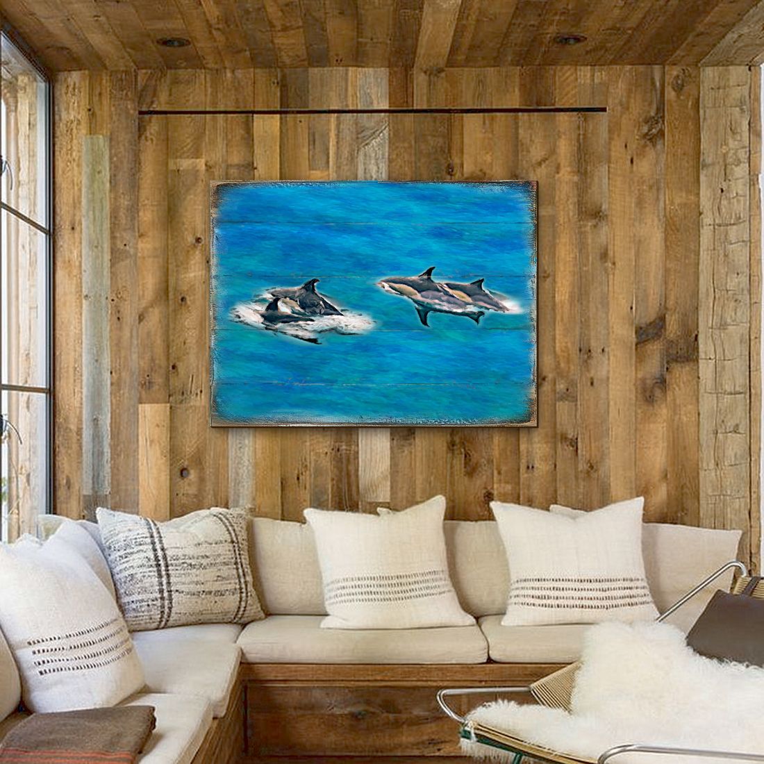 Killer Whales Wood Wall Art - Coastal Sea Life Decor