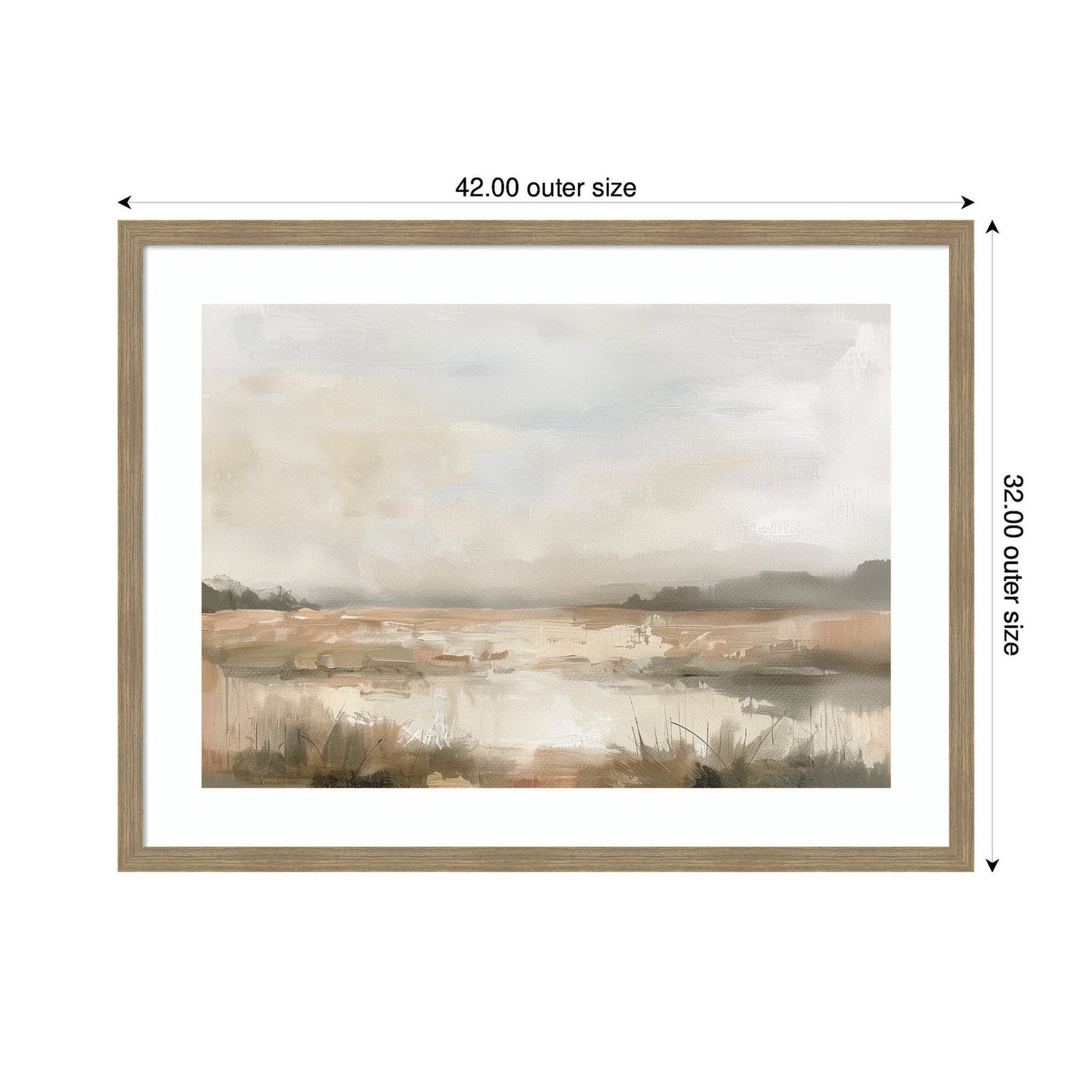Neutral Abstract Landscape Framed Wall Art