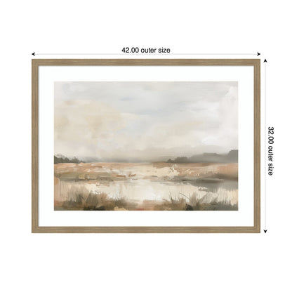 Neutral Abstract Landscape by The Creative Bunch Studio Framed Wall Art Print