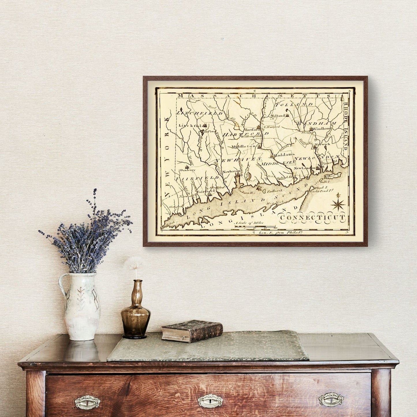 Vintage Map of Connecticut, 1795