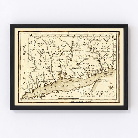 Vintage map of Connecticut, 1795