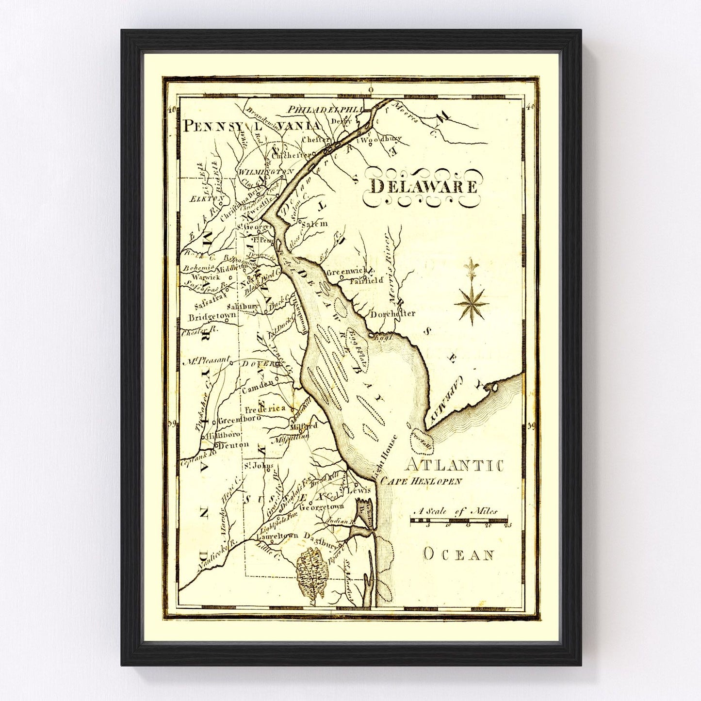 Vintage map of Delaware, 1795