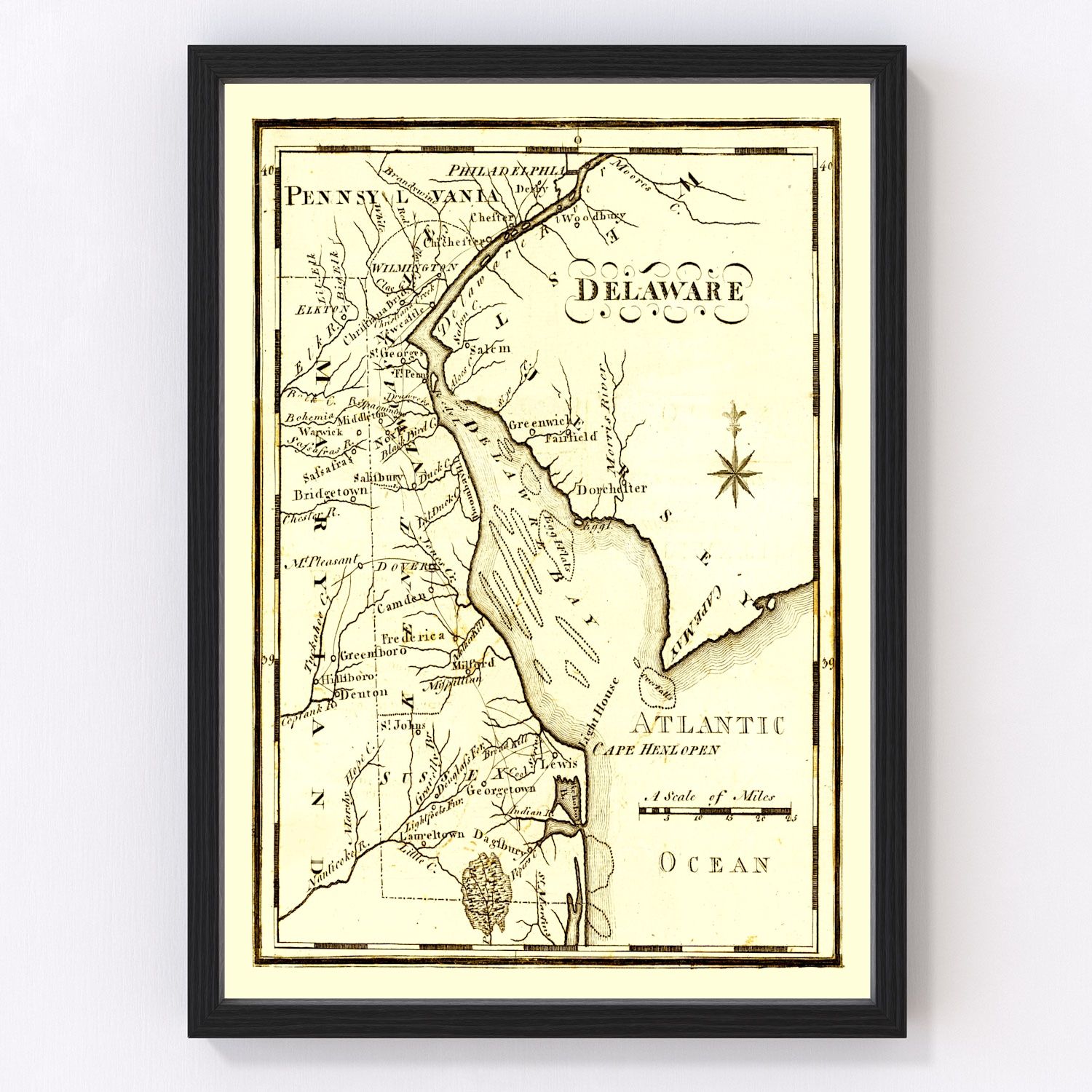 Vintage map of Delaware, 1795