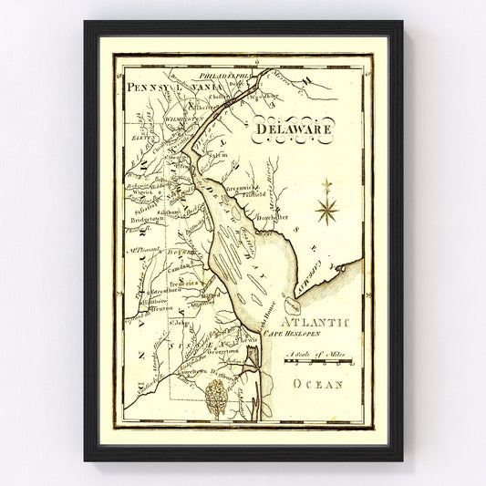 Vintage map of Delaware, 1795
