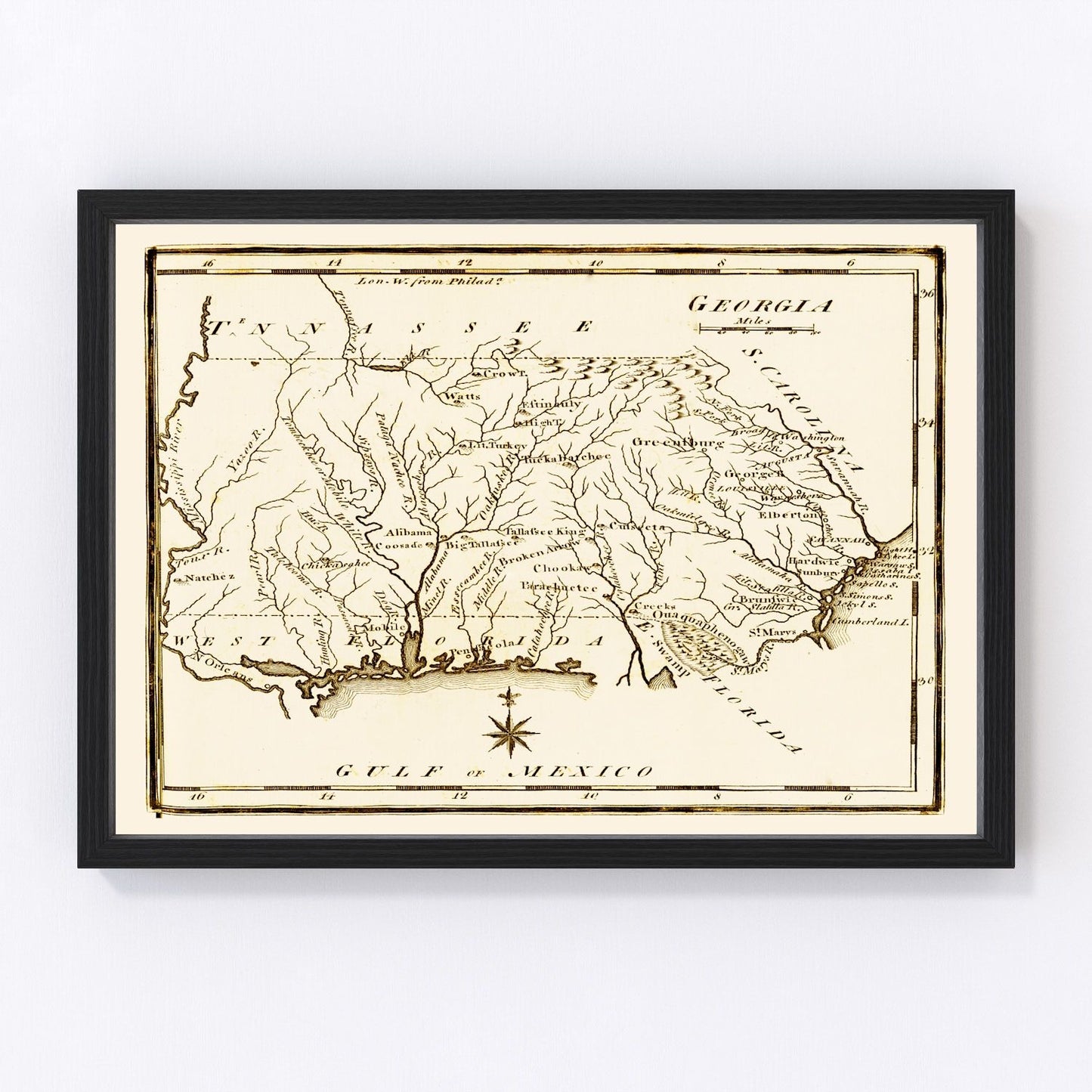Vintage map of Georgia, 1795