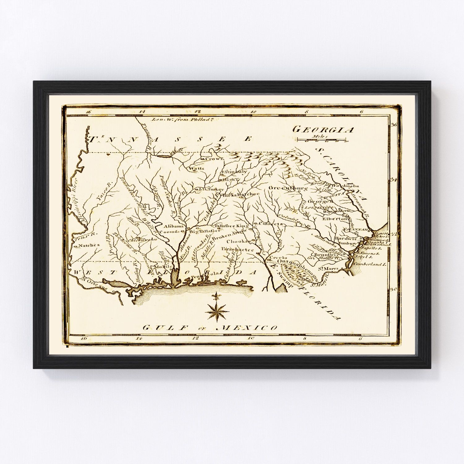Vintage map of Georgia, 1795