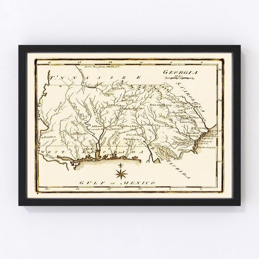 Vintage map of Georgia, 1795