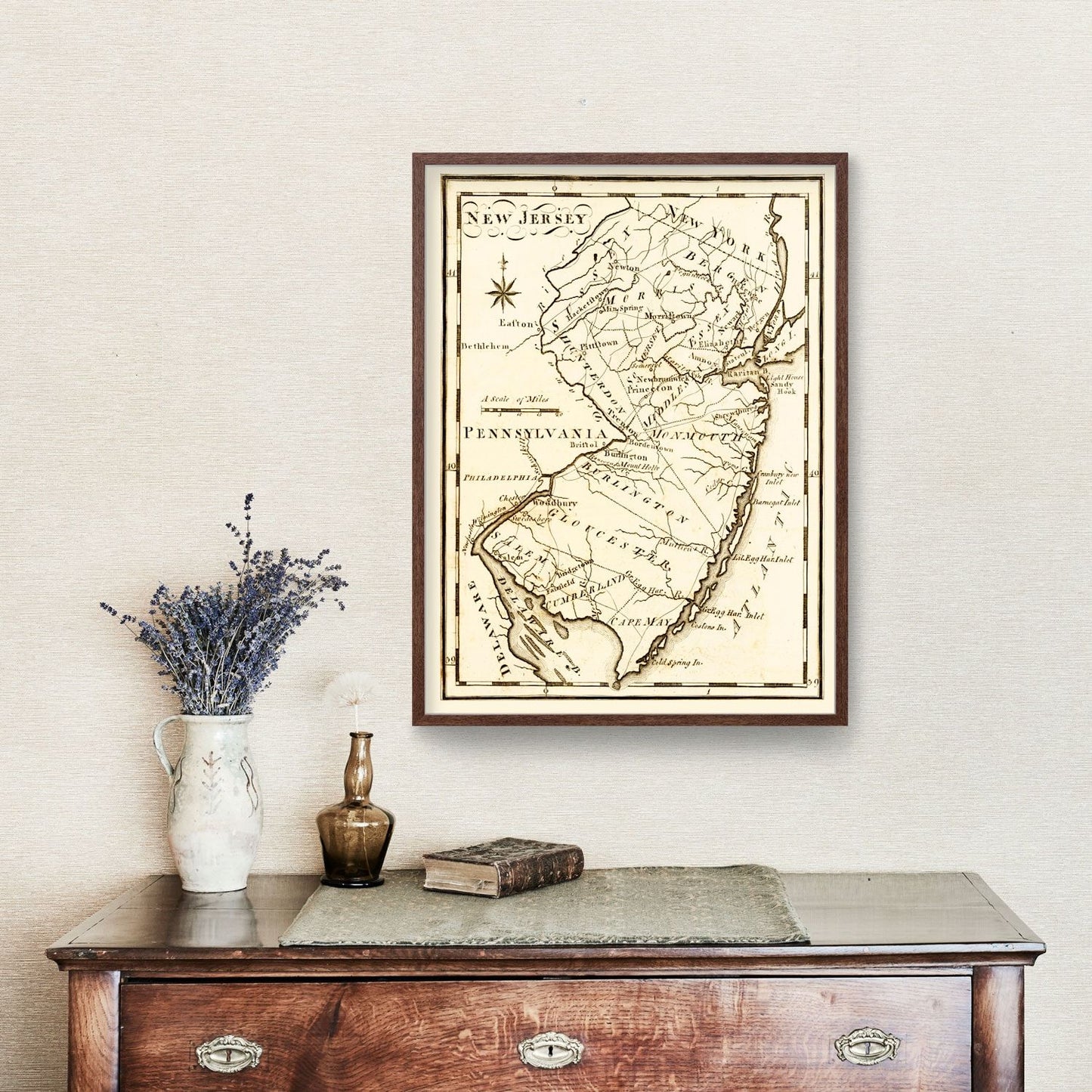 Vintage Map of New Jersey, 1795