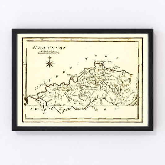 vintage map of Kentucky, 1795