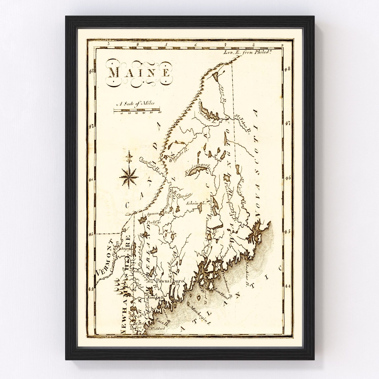 Vintage map of Maine, 1795