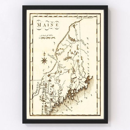 Vintage map of Maine, 1795