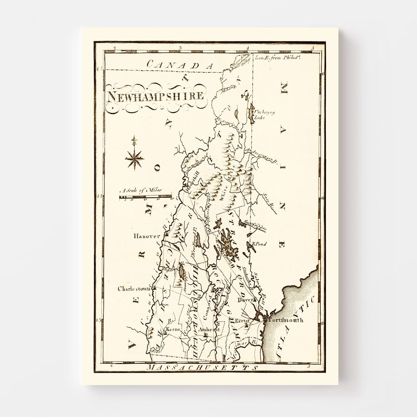 Vintage Map of New Hampshire, 1795