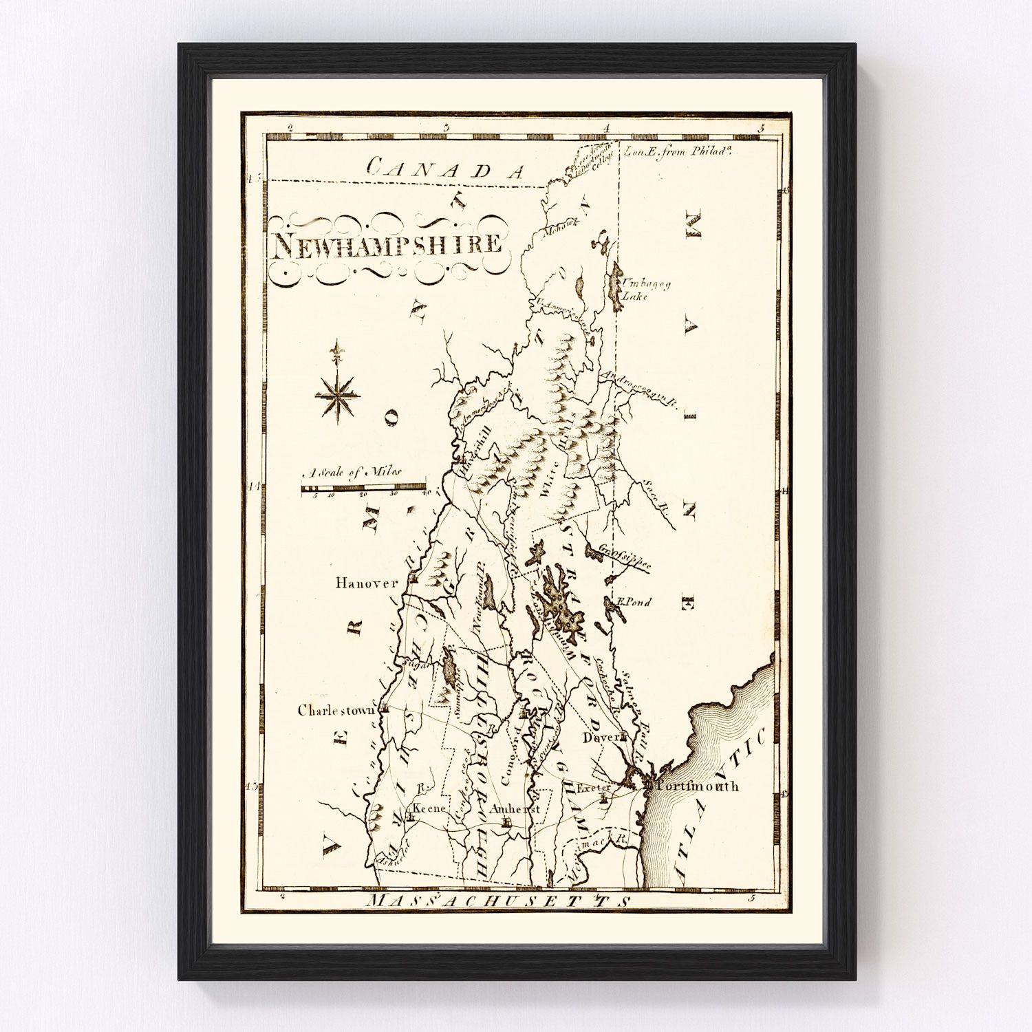 Vintage map of New Hampshire, 1795