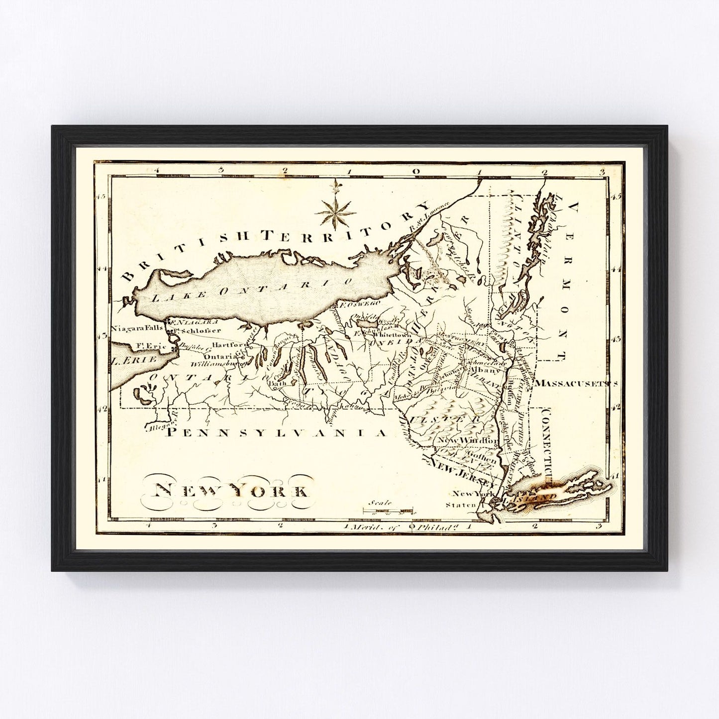 Vintage map of New York, 1795