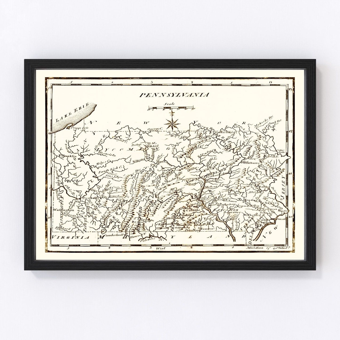 vintage map of Pennsylvania, 1795