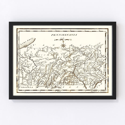 vintage map of Pennsylvania, 1795