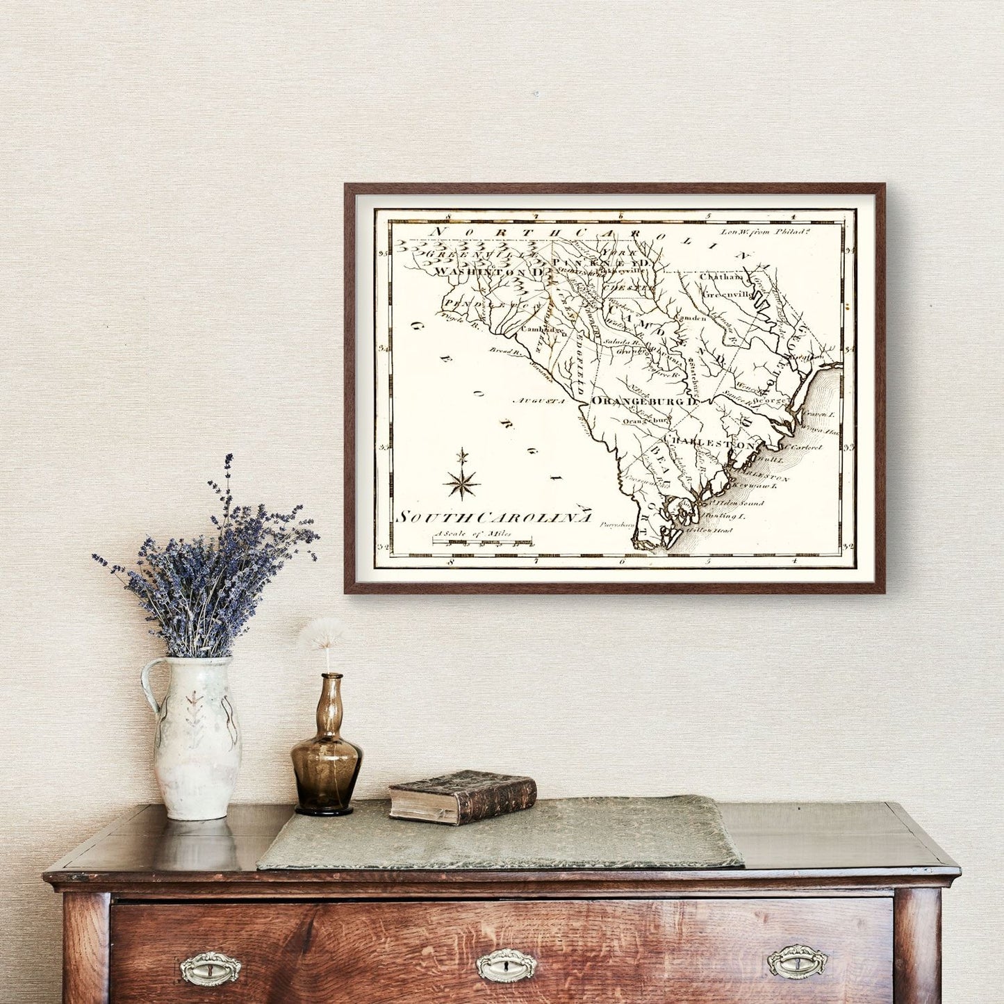 Vintage Map of South Carolina, 1795