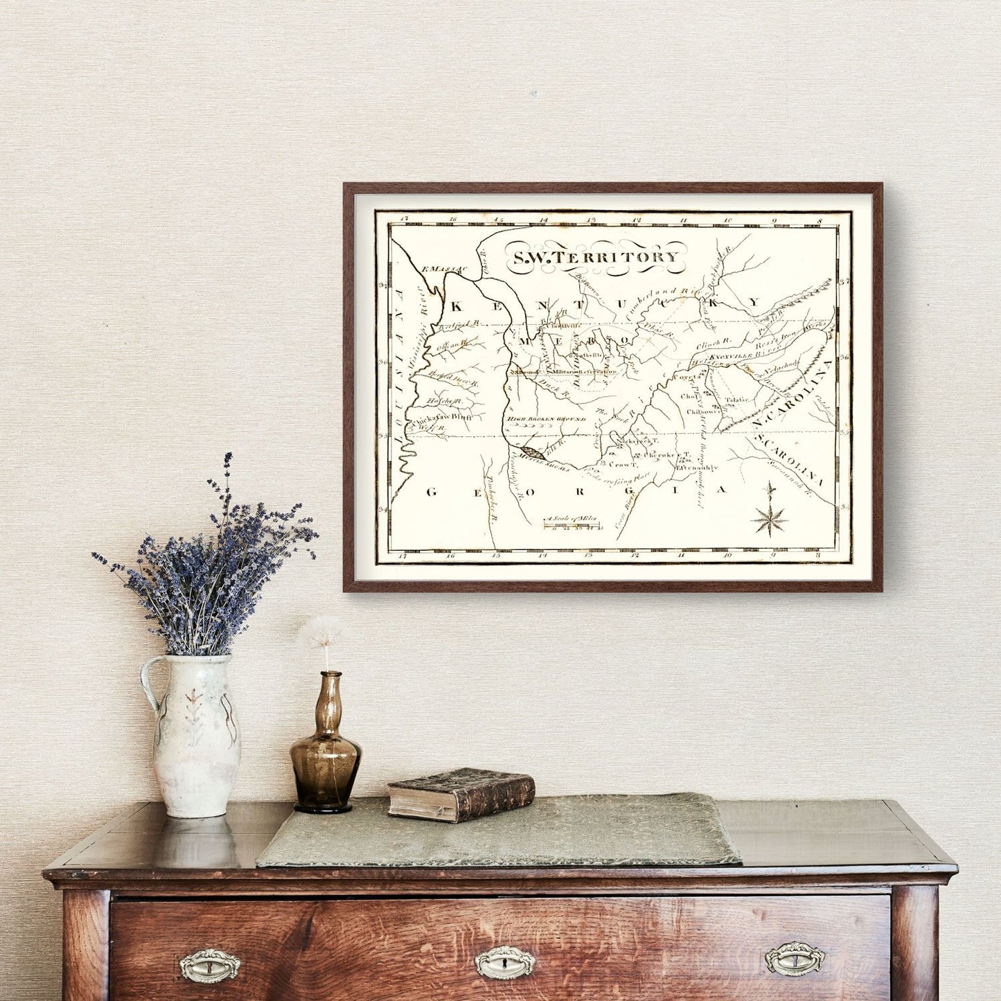 Vintage Map of the Southwest Territory, 1795