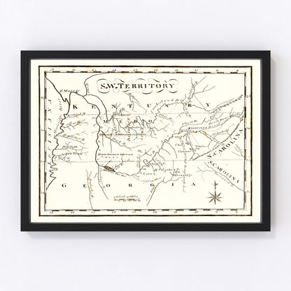 vintage map of the Southwest Territory, 1795