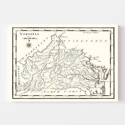 Vintage Map of Virginia, 1795