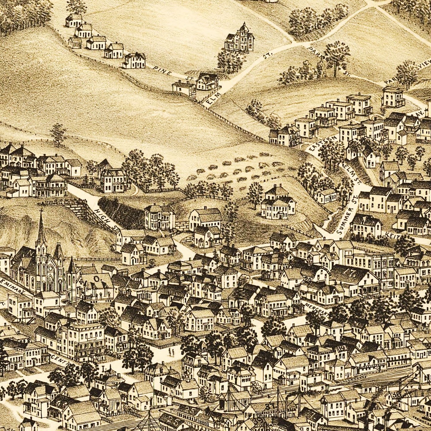 Vintage Map of Barre, Vermont, 1891