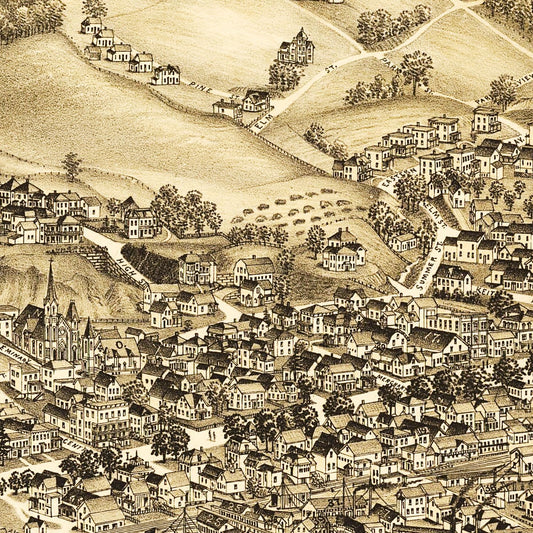 Vintage Map of Barre, Vermont, 1891