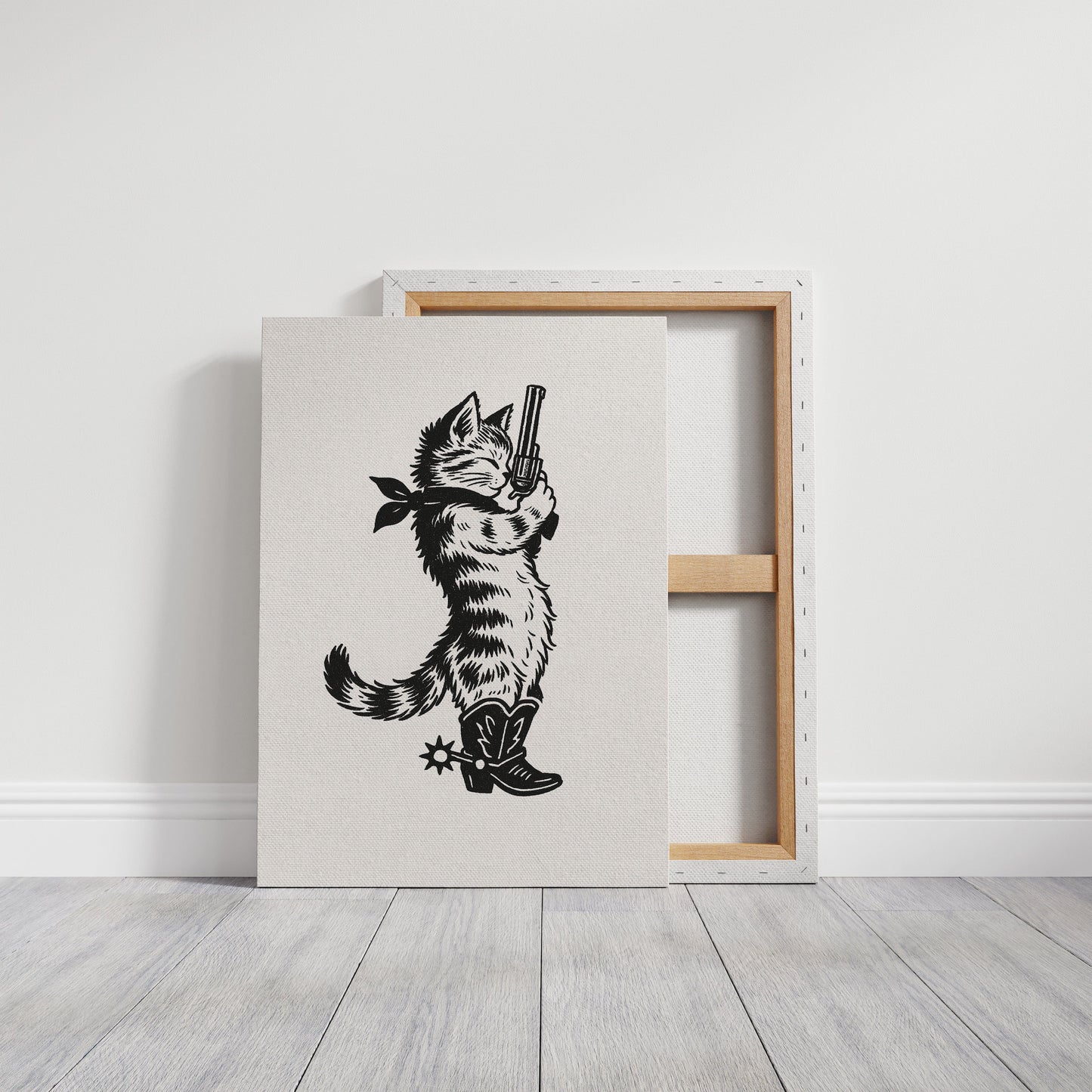Cowboy Cat Sheriff Western Cat Wall Art Print