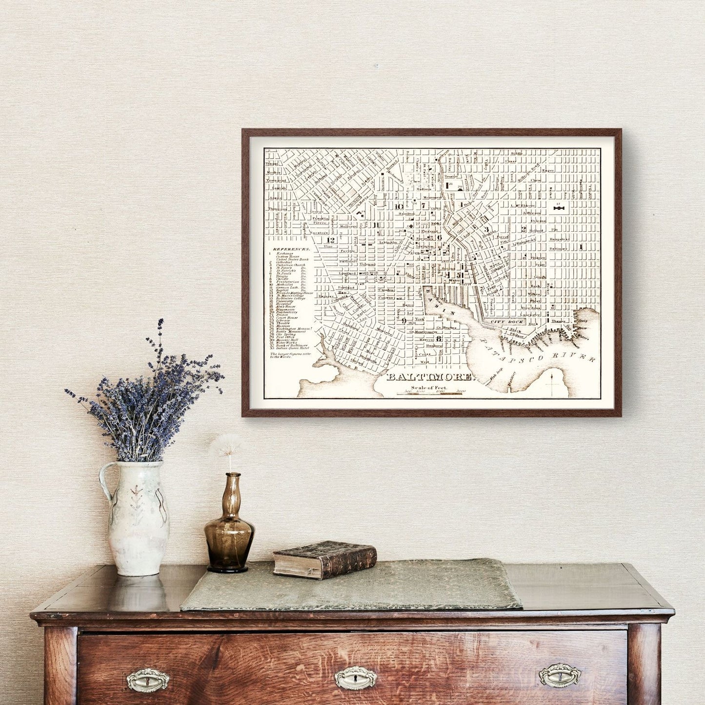 Vintage Map of Baltimore, Maryland, 1837