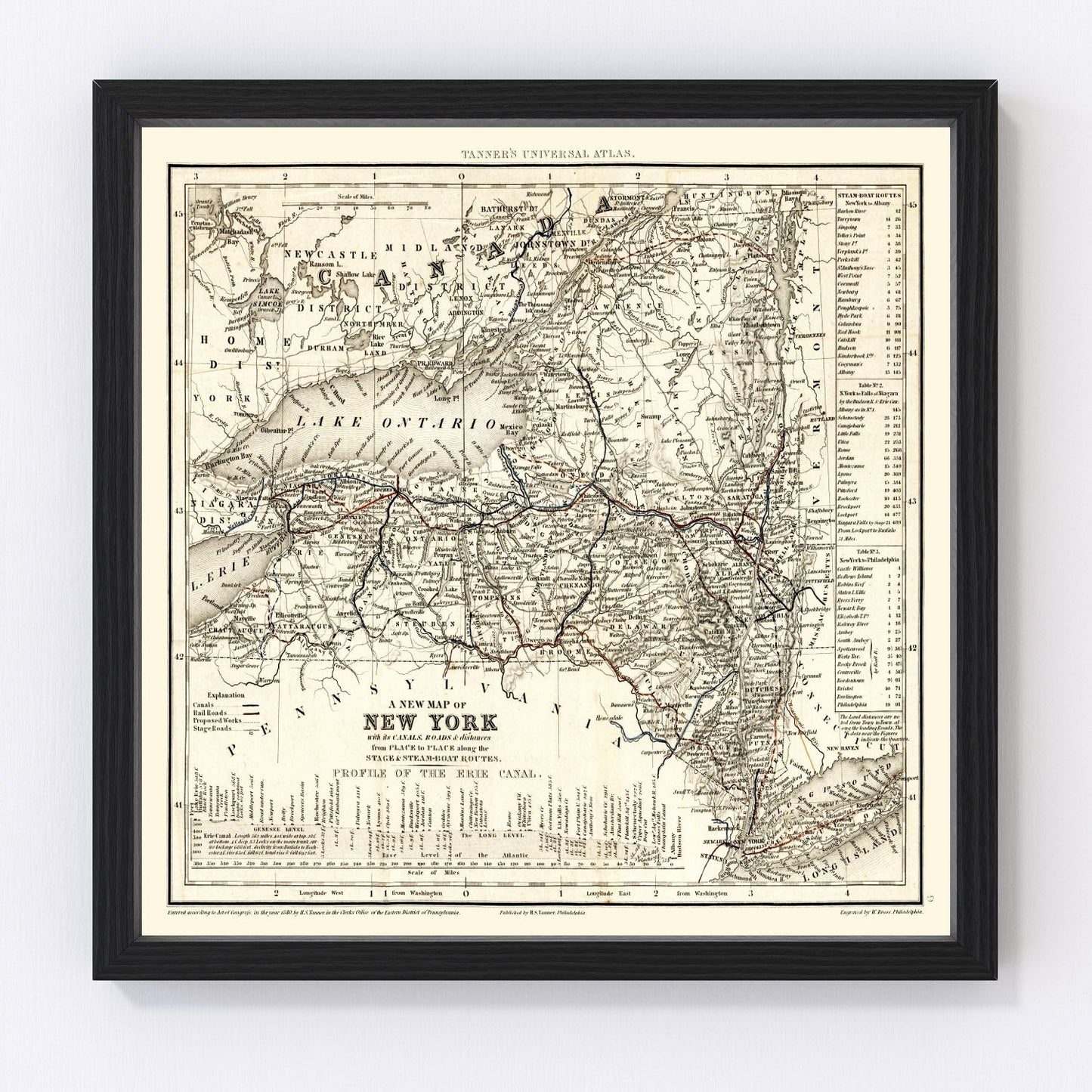 Vintage map of New York, 1840