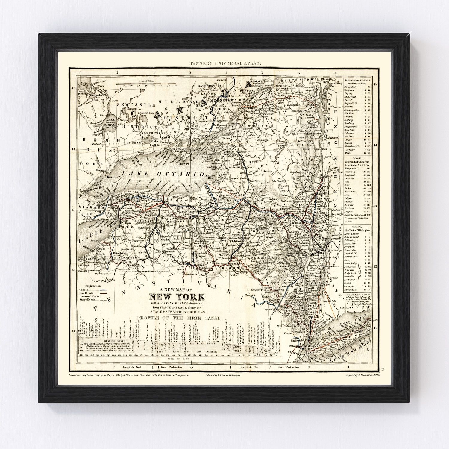 Vintage map of New York, 1840