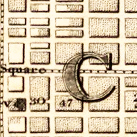 Vintage Map of Philadelphia, Pennsylvania, 1844, No. 2
